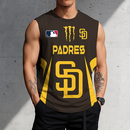 LIMITED EDITION - NEW CUSTOMIZED MLB18 SDP SAN DIEGO PADRES MEN'S GYM SHIRT