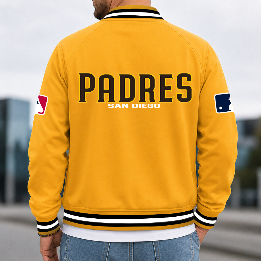 [FLASH SALE] NEW CUSTOMIZED MLB18 SDP SAN DIEGO PADRES MULTICOLOR MEN'S CASUAL JACKET