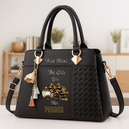 LIMITED EDITION - NEW CUSTOMIZED MLB18 SDP SAN DIEGO PADRES ZIP HANDBAG MULTICOLOR