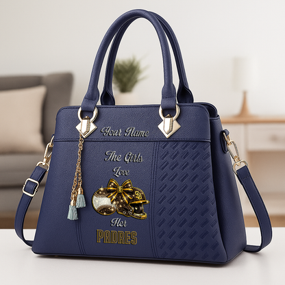 LIMITED EDITION - NEW CUSTOMIZED MLB18 SDP SAN DIEGO PADRES ZIP HANDBAG MULTICOLOR