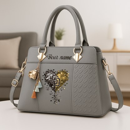 LIMITED EDITION - NEW CUSTOMIZED MLB18 SDP SAN DIEGO PADRES ZIP HANDBAG MULTICOLOR