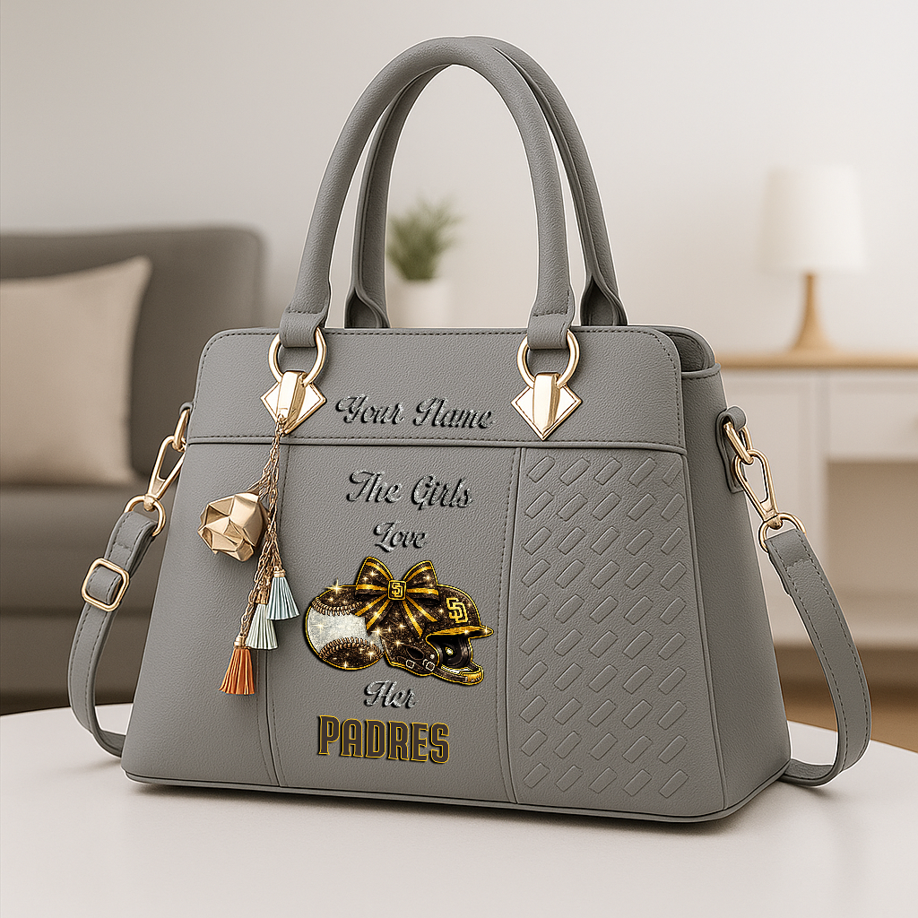 LIMITED EDITION - NEW CUSTOMIZED MLB18 SDP SAN DIEGO PADRES ZIP HANDBAG MULTICOLOR