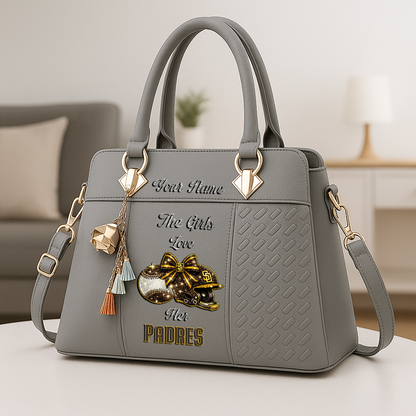 LIMITED EDITION - NEW CUSTOMIZED MLB18 SDP SAN DIEGO PADRES ZIP HANDBAG MULTICOLOR