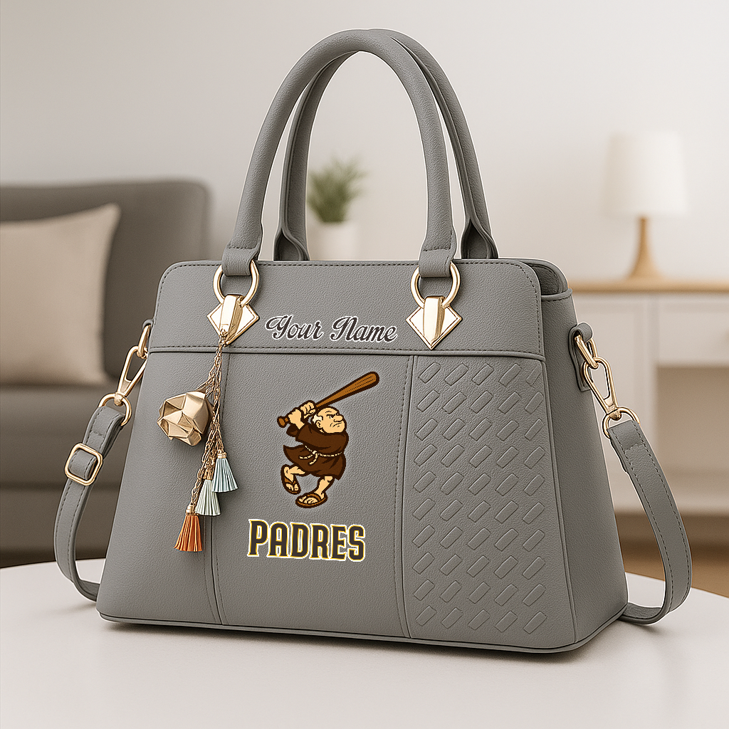 LIMITED EDITION - NEW CUSTOMIZED MLB18 SDP SAN DIEGO PADRES ZIP HANDBAG MULTICOLOR