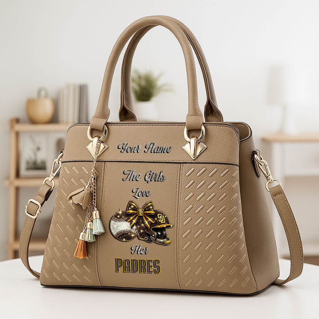 LIMITED EDITION - NEW CUSTOMIZED MLB18 SDP SAN DIEGO PADRES ZIP HANDBAG MULTICOLOR