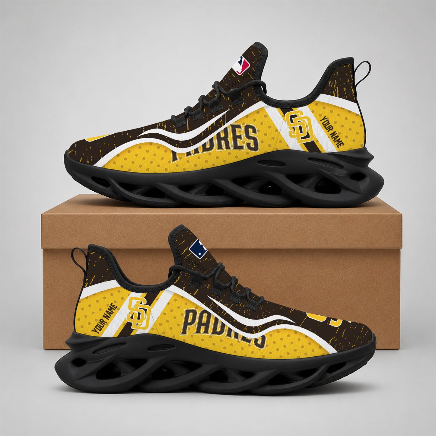 ELITE EDITION - NEW CUSTOMIZED MLB18 SDP SAN DIEGO PADRES MAX SOUL SHOES