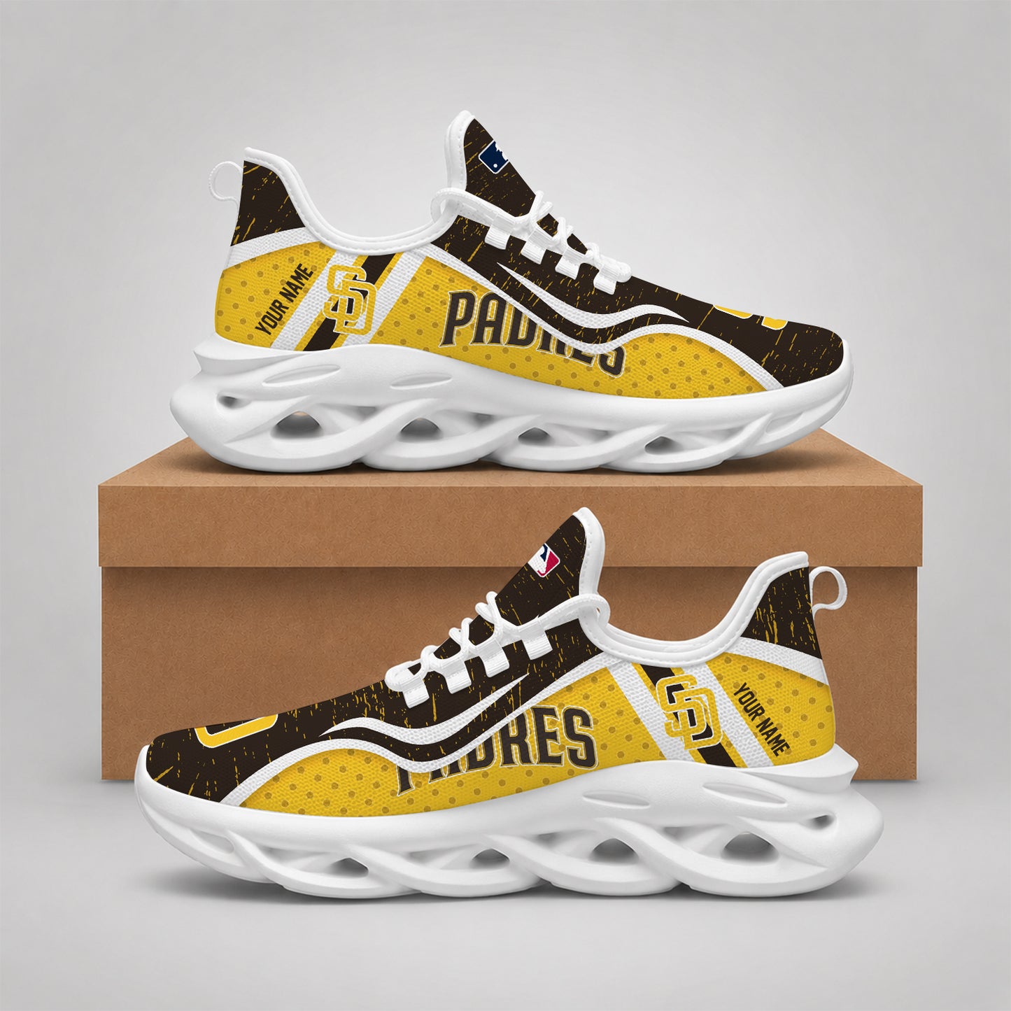 ELITE EDITION - NEW CUSTOMIZED MLB18 SDP SAN DIEGO PADRES MAX SOUL SHOES