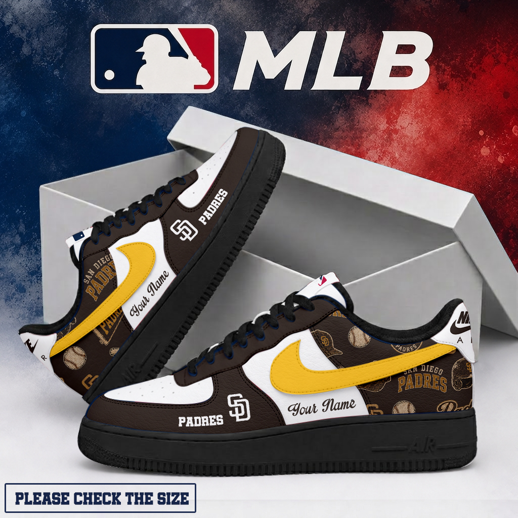 LIMITED EDITION - NEW CUSTOMIZED MLB18 SDP SAN DIEGO PADRES AF1 SHOES