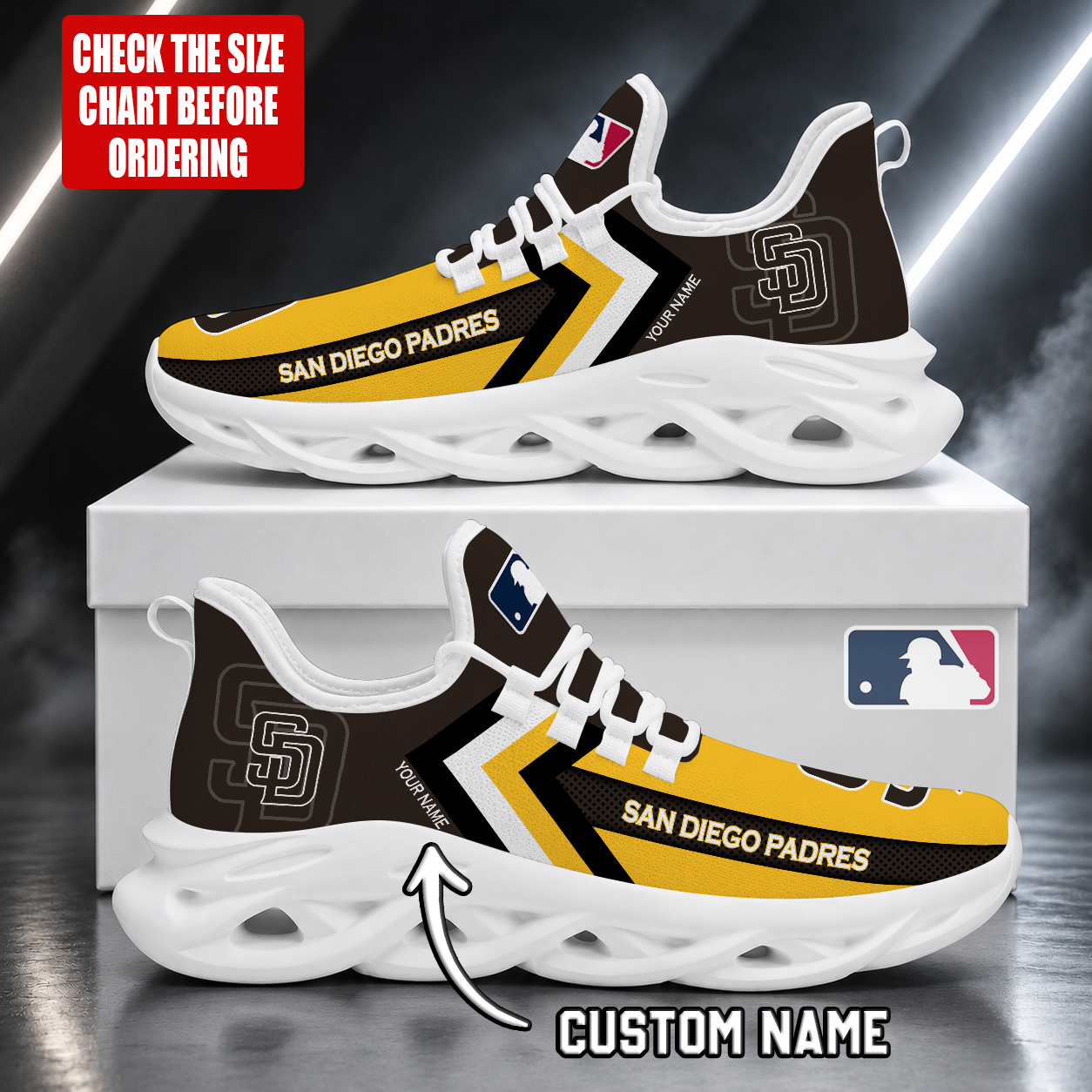LIMITED EDITION - NEW CUSTOMIZED MLB18 SDP SAN DIEGO PADRES MAX SOUL SHOES