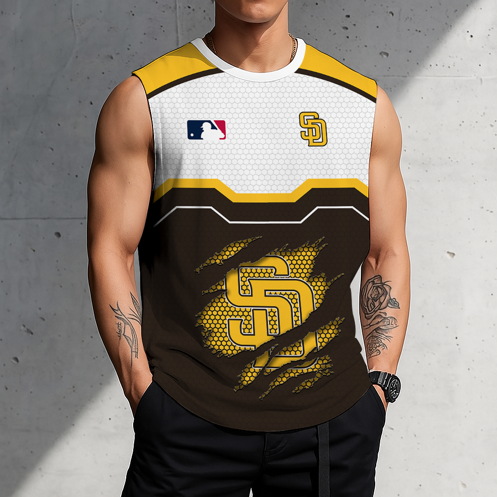 LIMITED EDITION - NEW CUSTOMIZED MLB18 SDP SAN DIEGO PADRES MEN'S GYM SHIRT