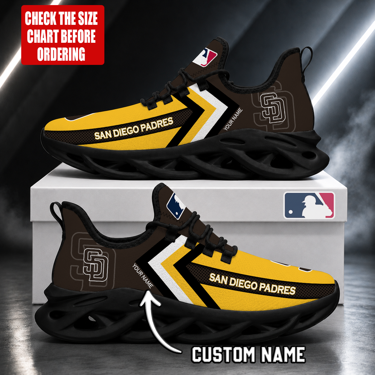 LIMITED EDITION - NEW CUSTOMIZED MLB18 SDP SAN DIEGO PADRES MAX SOUL SHOES