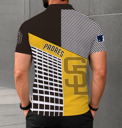 LIMITED EDITION - NEW CUSTOMIZED MLB18 SDP SAN DIEGO PADRES POLO SHIRT