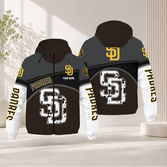 LIMITED EDITION - NEW CUSTOMIZED MLB18 SDP SAN DIEGO PADRES WINDBREAKER JACKET