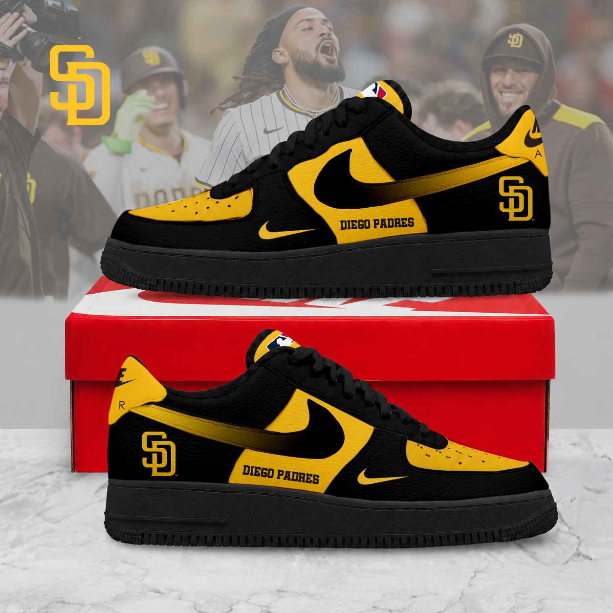 MEGA SALE - NEW CUSTOMIZED MLB18 SDP SAN DIEGO PADRES AF1 SHOES