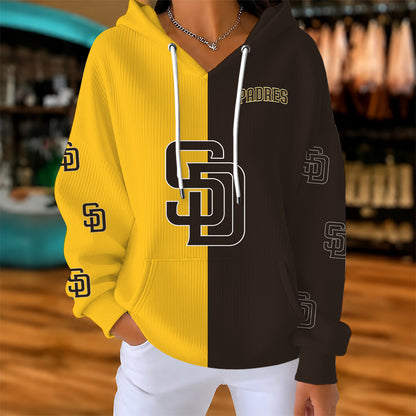 [FLASH SALE] NEW CUSTOMIZED MLB18 SDP SAN DIEGO PADRES RIBBED HOODIE & SWEATSHIRT