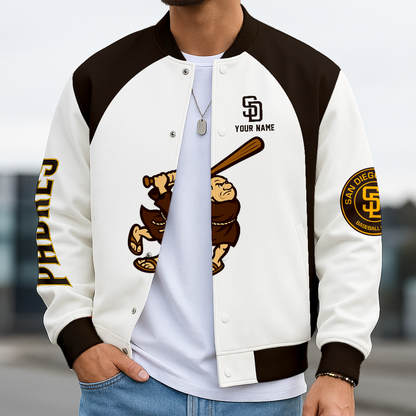 LIMITED EDITION - NEW CUSTOMIZED MLB18 SDP SAN DIEGO PADRES BASEBALL JACKET, SATIN VARSITY JACKET