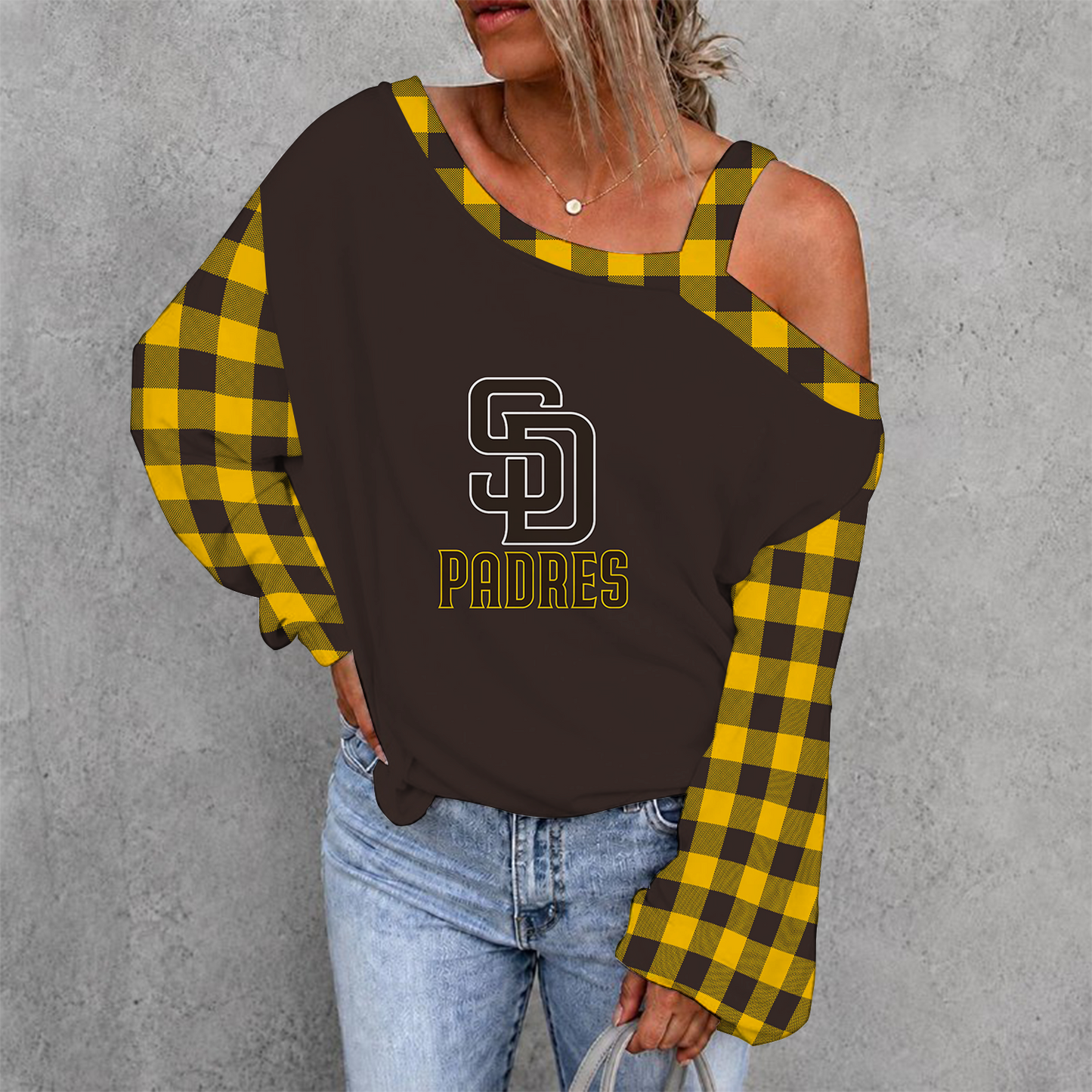 [FLASH SALE] NEW CUSTOMIZED MLB18 SDP SAN DIEGO PADRES DROP SHOULDER SWEATSHIRT