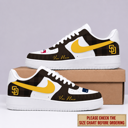 LIMITED EDITION - NEW CUSTOMIZED MLB18 SDP SAN DIEGO PADRES AF1 SHOES