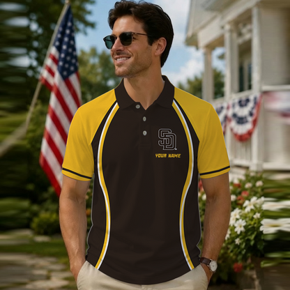 [FLASH SALE] NEW CUSTOMIZED MLB18 SDP SAN DIEGO PADRES POLO SHIRT