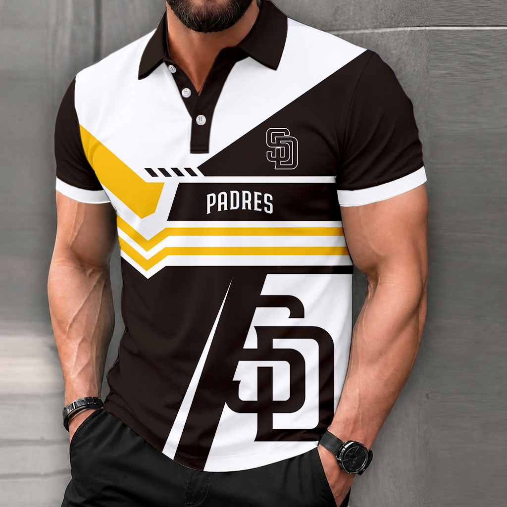 LIMITED EDITION - NEW CUSTOMIZED MLB18 SDP SAN DIEGO PADRES POLO SHIRT, ZIP POLO SHIRT & T-SHIRTS