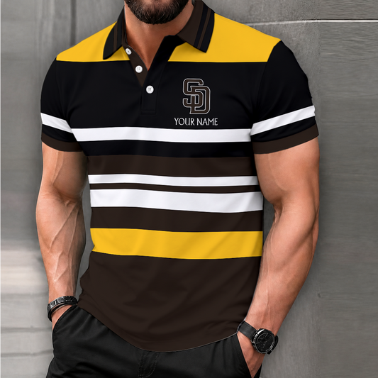 LIMITED EDITION - NEW CUSTOMIZED MLB18 SDP SAN DIEGO PADRES POLO SHIRT, ZIP POLO SHIRT & T-SHIRTS