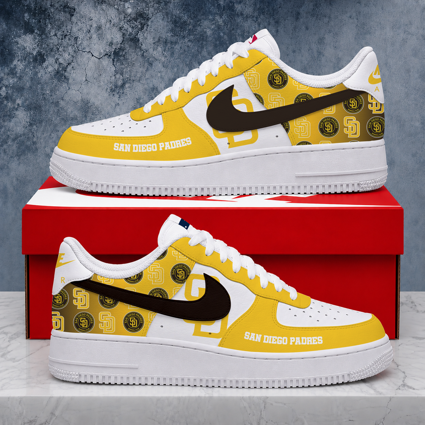 LIMITED EDITION - NEW CUSTOMIZED MLB18 SDP SAN DIEGO PADRES AF1 SHOES
