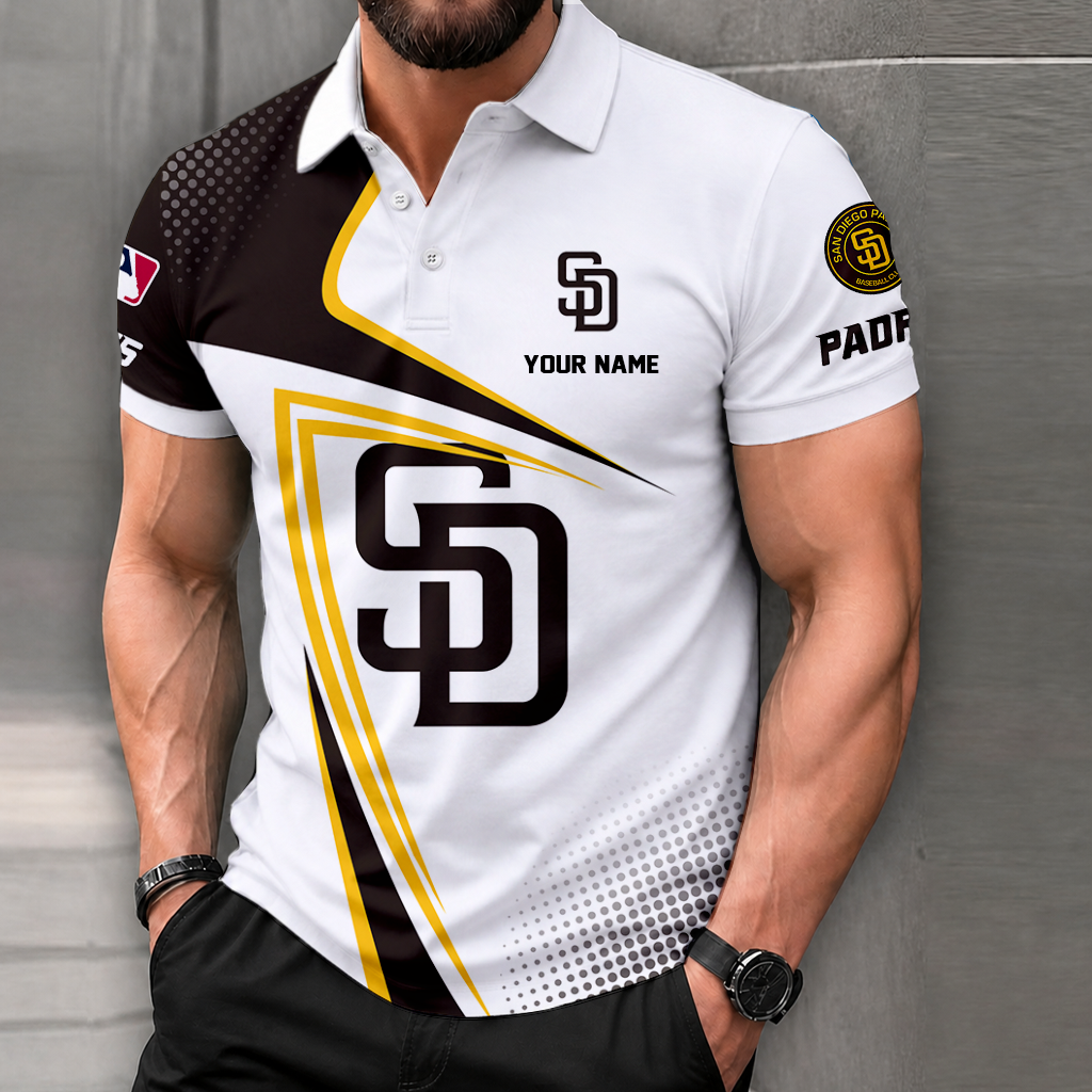 LIMITED EDITION - NEW CUSTOMIZED MLB18 SDP SAN DIEGO PADRES POLO SHIRT, ZIP POLO SHIRT & T-SHIRTS