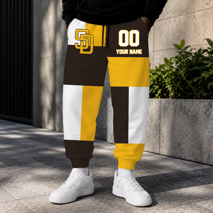 ELITE EDITION - NEW CUSTOMIZED MLB18 SDP SAN DIEGO PADRES SWEATPANTS
