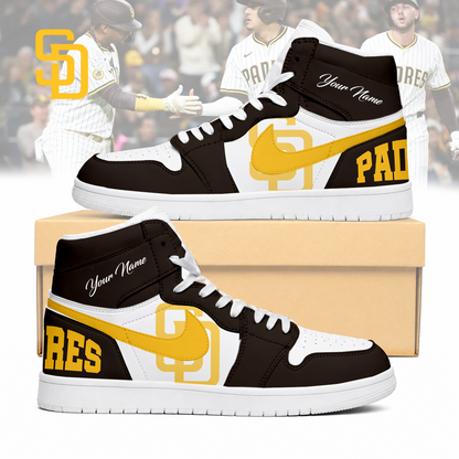 LIMITED EDITION - NEW CUSTOMIZED MLB18 SDP SAN DIEGO PADRES AIR JORDAN SNEAKERS