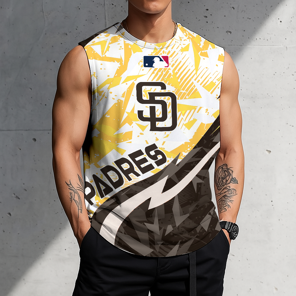 LIMITED EDITION - NEW CUSTOMIZED MLB18 SDP SAN DIEGO PADRES TANKTOP & GYM SHIRT