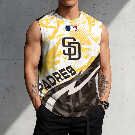 LIMITED EDITION - NEW CUSTOMIZED MLB18 SDP SAN DIEGO PADRES TANKTOP & GYM SHIRT