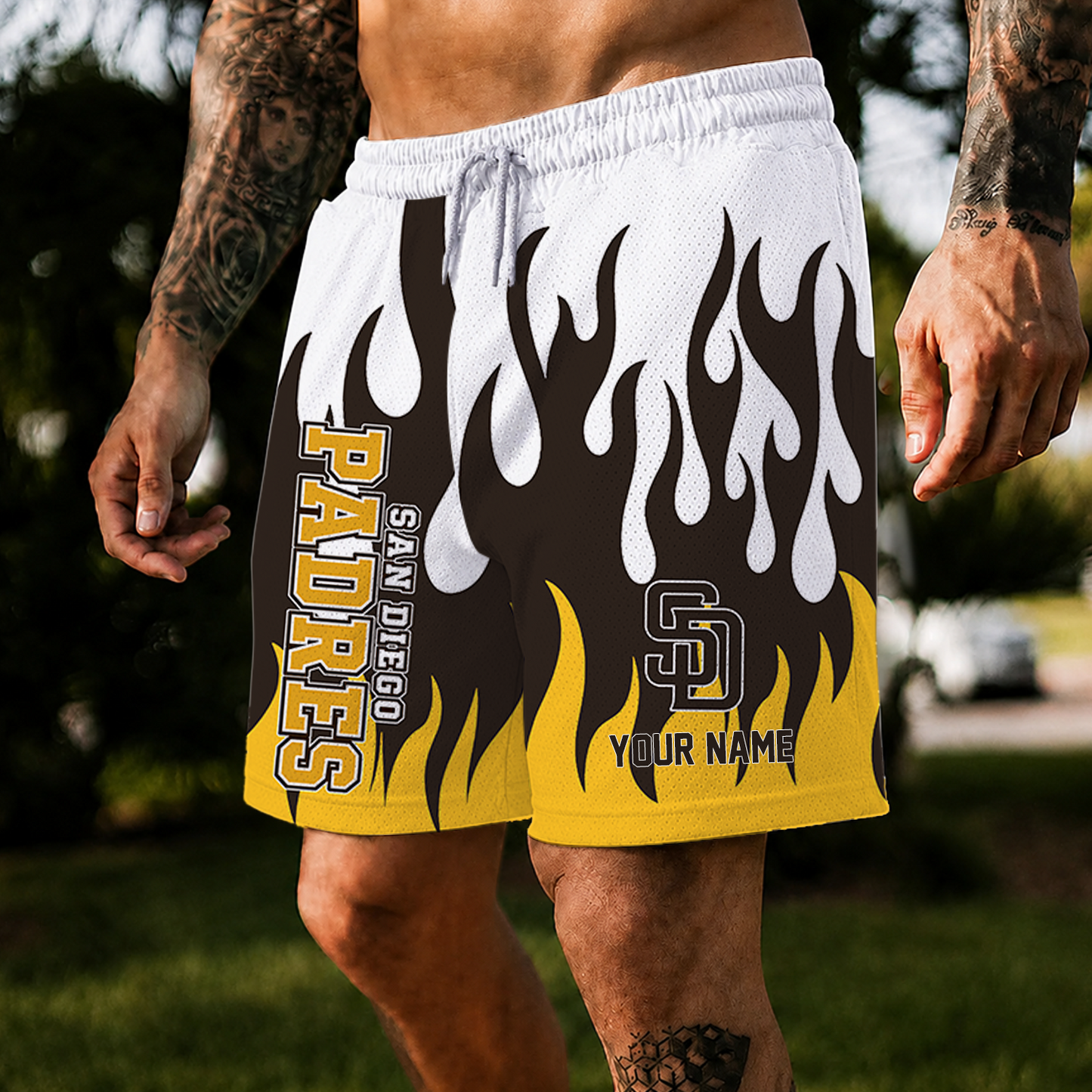 [FLASH SALE] NEW CUSTOMIZED MLB18 SDP SAN DIEGO PADRES SHORT PANTS