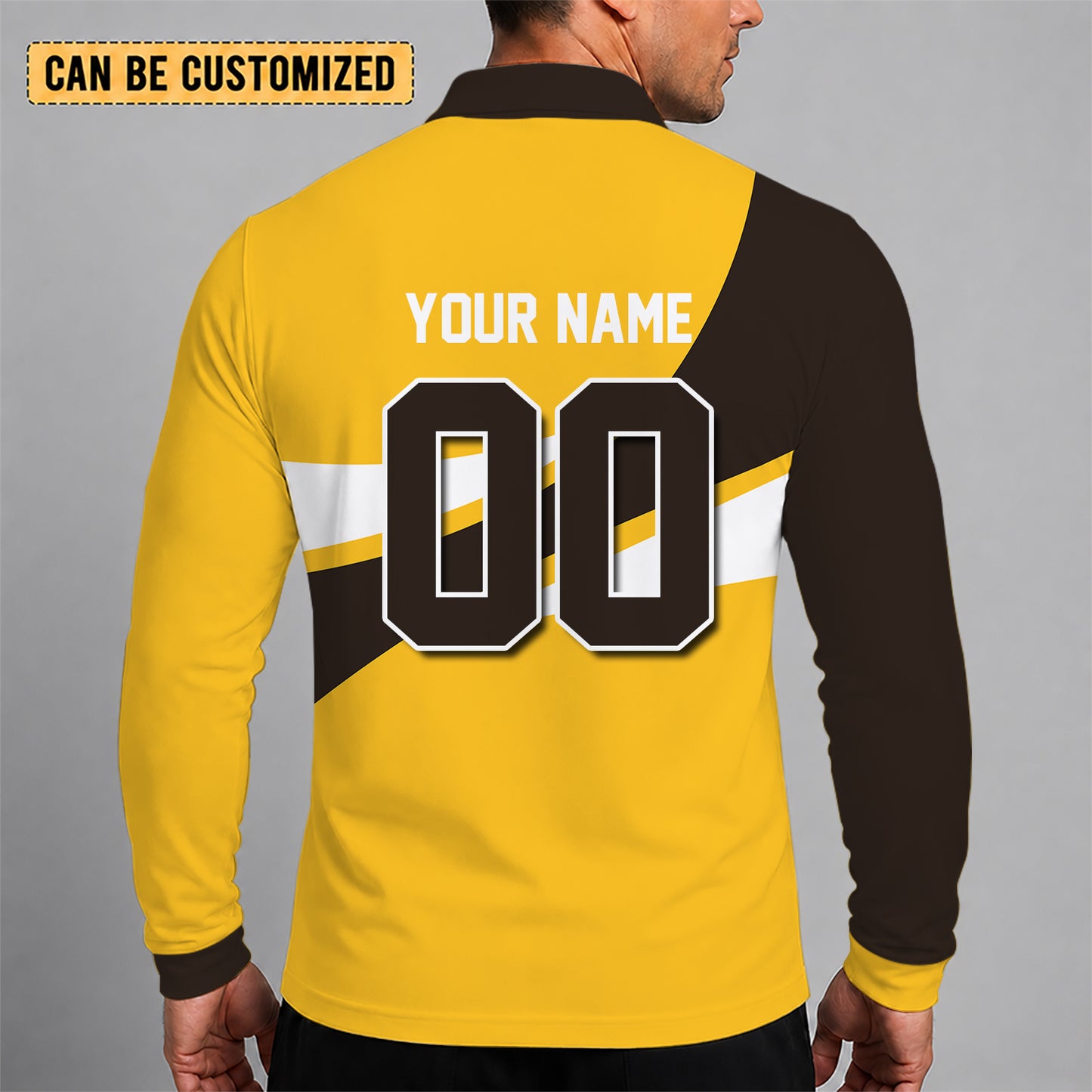 [FLASH SALE] NEW CUSTOMIZED MLB18 SDP SAN DIEGO PADRES MEN'S LONG SLEEVE POLO