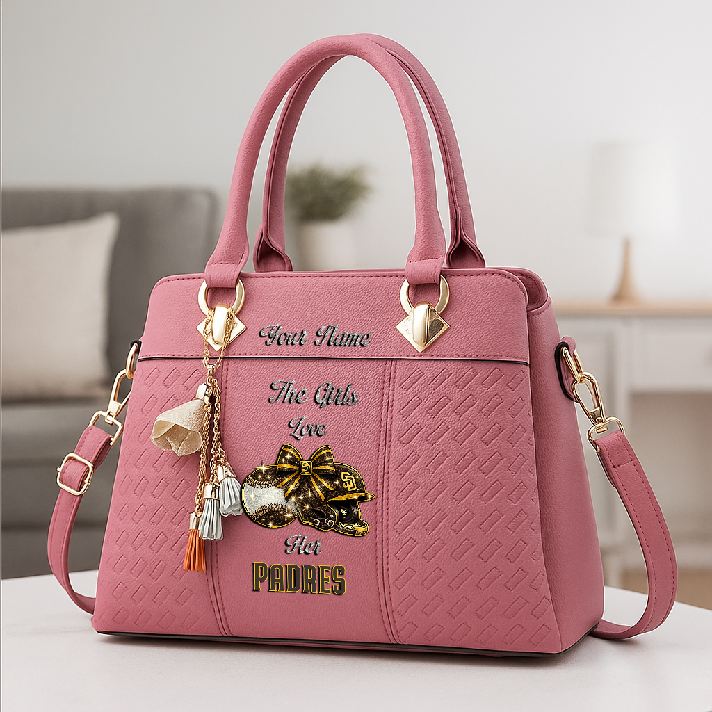 LIMITED EDITION - NEW CUSTOMIZED MLB18 SDP SAN DIEGO PADRES ZIP HANDBAG MULTICOLOR