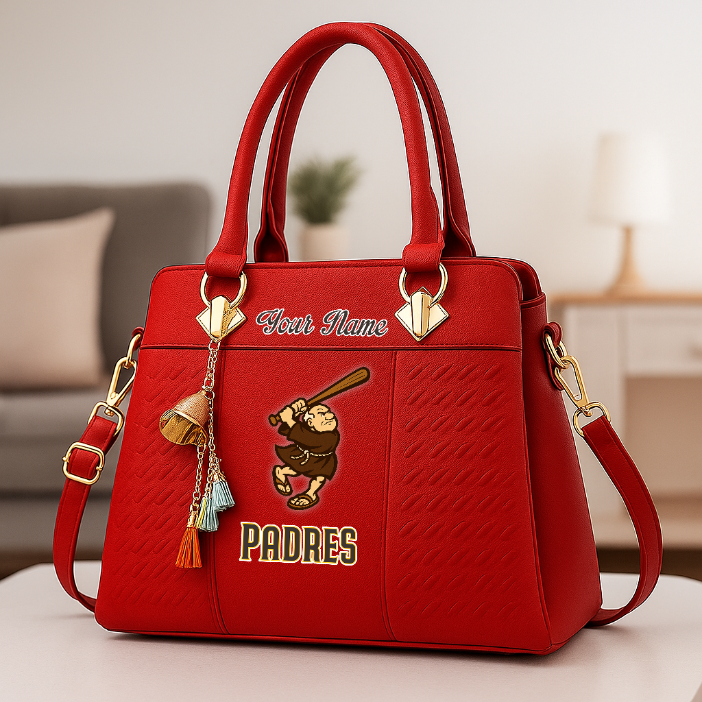 LIMITED EDITION - NEW CUSTOMIZED MLB18 SDP SAN DIEGO PADRES ZIP HANDBAG MULTICOLOR