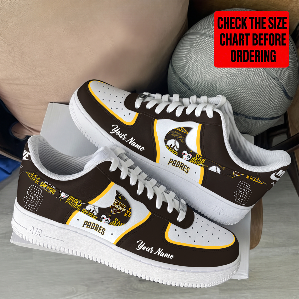 LIMITED EDITION - NEW CUSTOMIZED MLB18 SDP SAN DIEGO PADRES AF1 SHOES