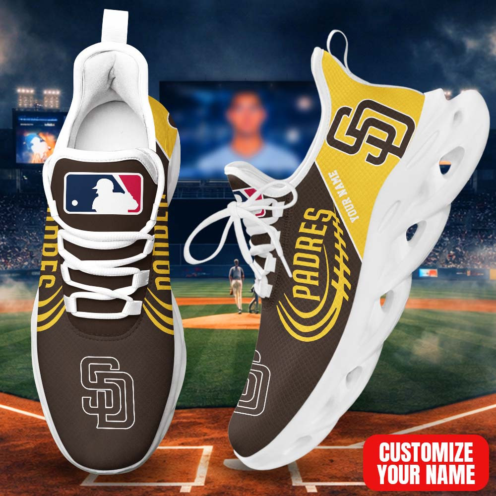 LIMITED EDITION - NEW CUSTOMIZED MLB18 SDP SAN DIEGO PADRES PREMIUM CLUNKY SNEAKERS