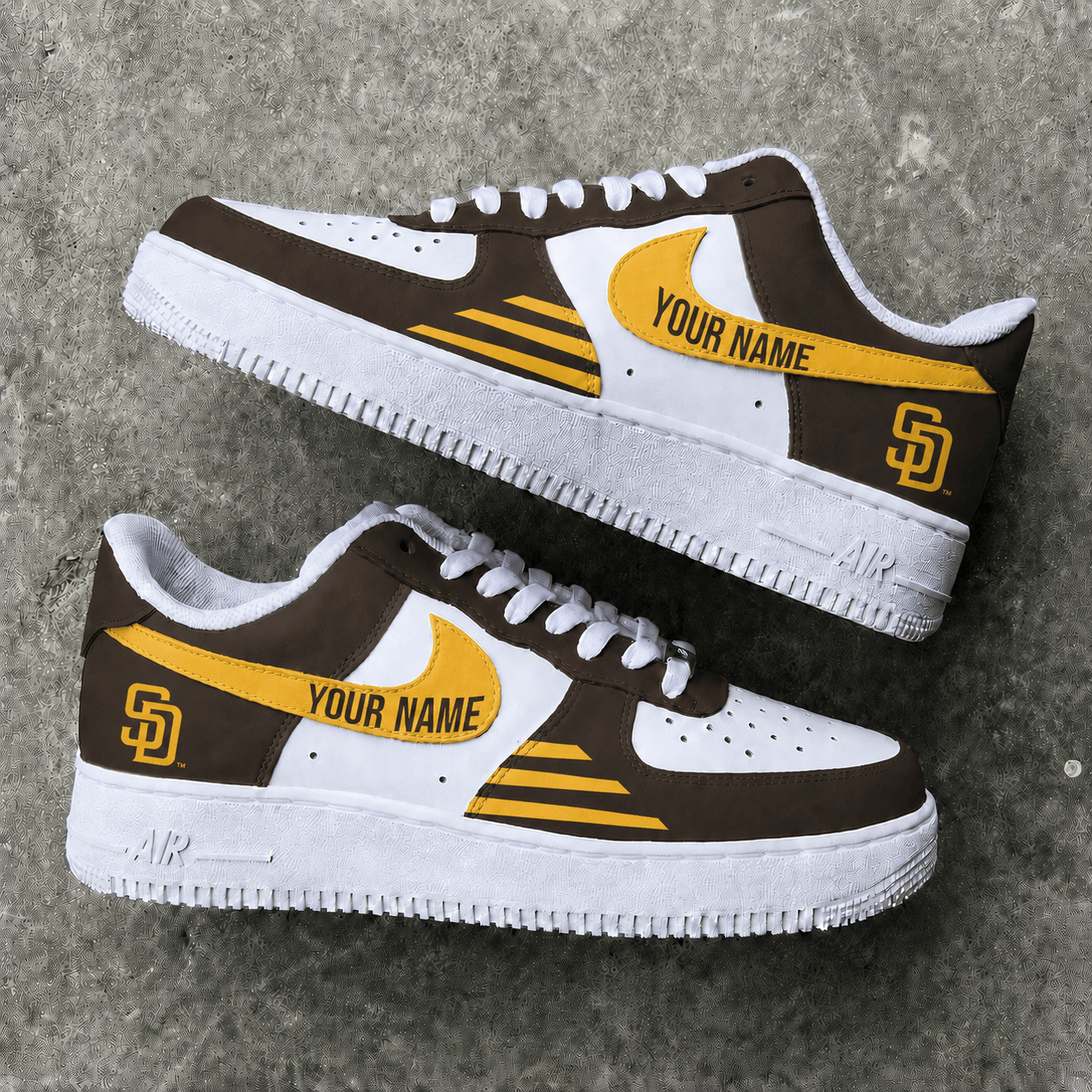 [FLASH SALE] NEW CUSTOMIZED MLB18 SDP SAN DIEGO PADRES AF1 SHOES