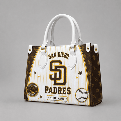 [FLASH SALE] NEW CUSTOMIZED MLB18 SDP SAN DIEGO PADRES LEATHER HANDBAG