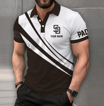 LIMITED EDITION - NEW CUSTOMIZED MLB18 SDP SAN DIEGO PADRES POLO SHIRT