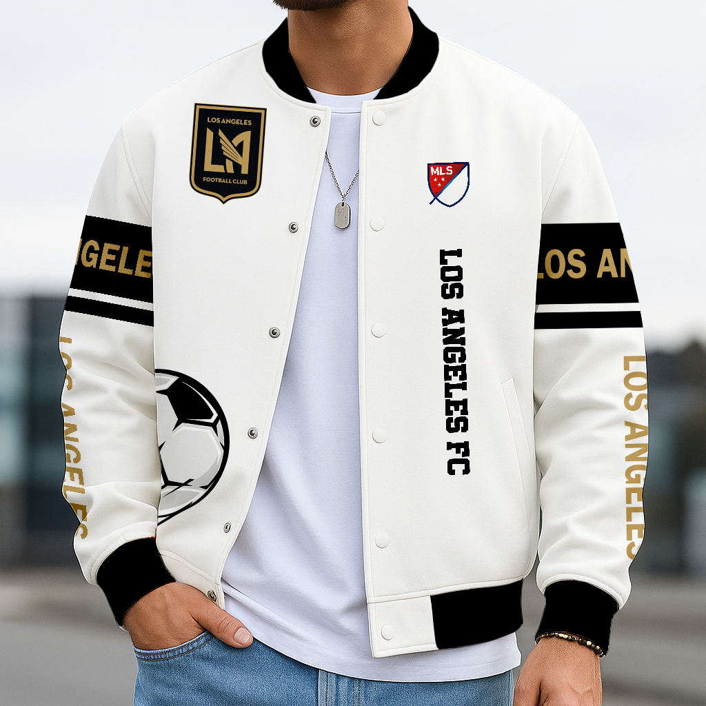 TOP SELLING - NEW CUSTOMIZED MLS18 LAF LA FC SATIN VARSITY & BASEBALL JACKET