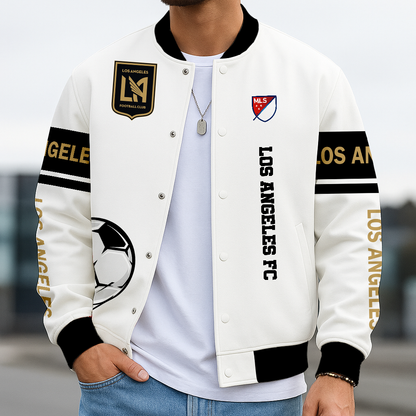 TOP SELLING - NEW CUSTOMIZED MLS18 LAF LA FC SATIN VARSITY & BASEBALL JACKET