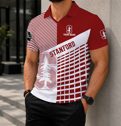 VIRAL EDITION - NEW CUSTOMIZED NCAA CWS18 STC STANFORD CARDINAL POLO SHIRT