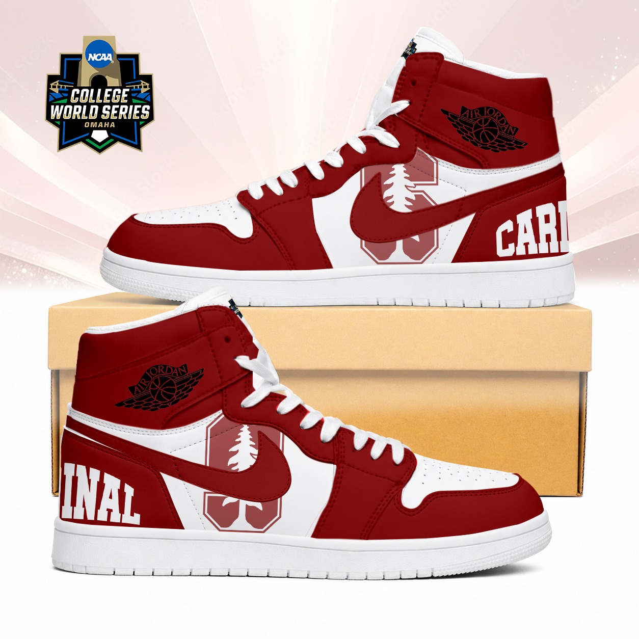 LIMITED EDITION - NEW CUSTOMIZED NCAA CWS18 STC STANFORD CARDINAL AIR JORDAN SNEAKERS