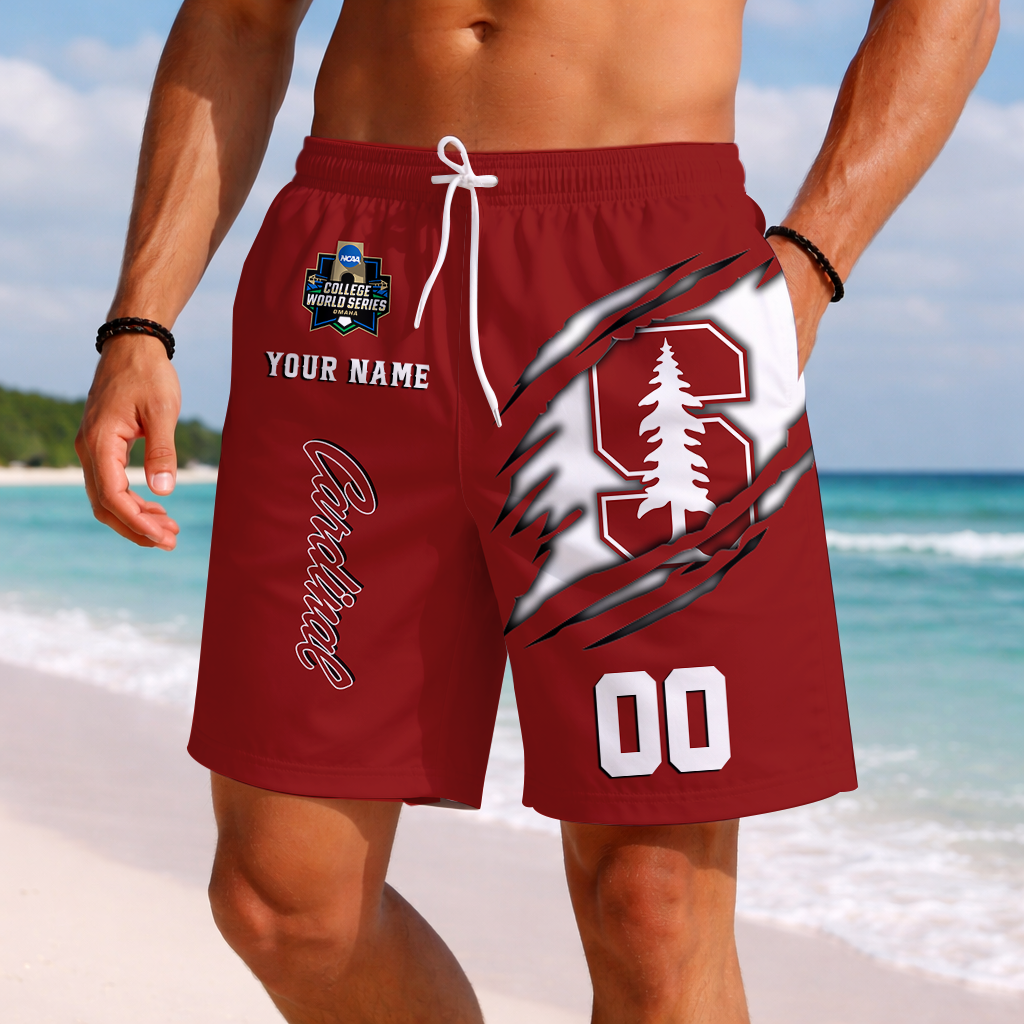 LIMITED EDITION - NEW CUSTOMIZED NCAA CWS18 STC STANFORD CARDINAL SHORT PANTS