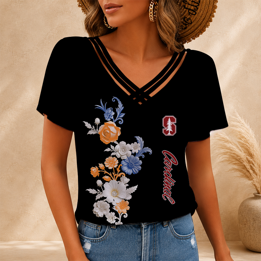 [FAN FAVORITE] NEW CUSTOMIZED NCAA CWS18 STC STANFORD CARDINAL V-NECK SHIRT