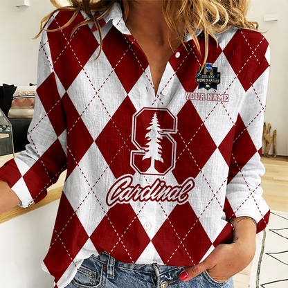 LIMITED DROP - NEW CUSTOMIZED | NCAA CWS18 STC ST CARDINAL WOMEN CASUAL SHIRT FOR FAN