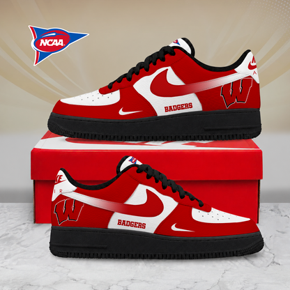 SPECIAL EDITION - NEW CUSTOMIZED NCAA FBS18 WSB WISCONSIN BADGERS AF1 SHOES