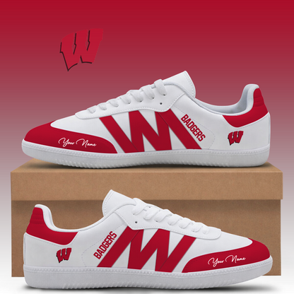 [FAN FAVORITE] NEW CUSTOMIZED NCAA FBS18 WSB WISCONSIN BADGERS CLASSIC SNEAKERS