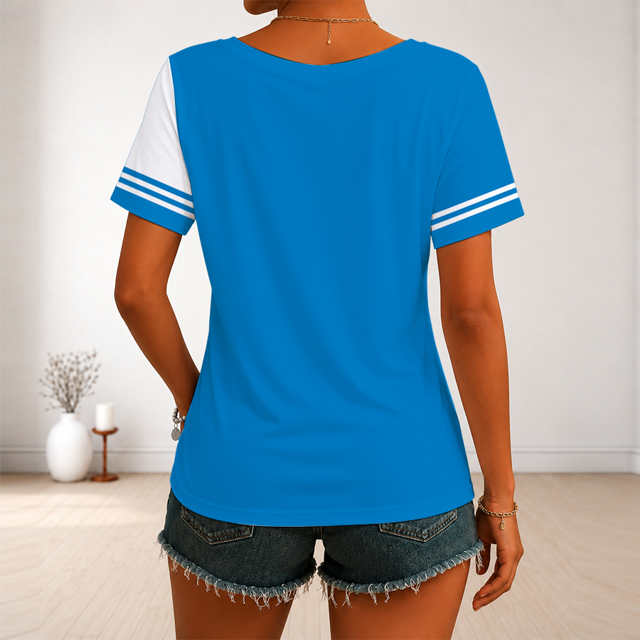 LIMITED EDITION - NEW CUSTOMIZED NBA18 DMA DALLAS MAVERICKS V-NECK FEMALE SHIRT